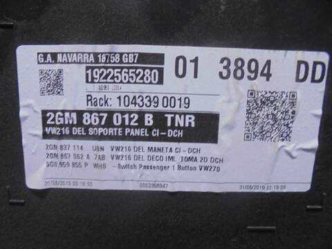 Foto 4ª: Tapizados Cartoneras Volkswagen T-Cross ADVANCE 116CV 85KW [DKRF] (2019)