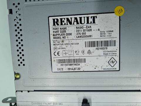 Foto 3ª: Pantalla Multifuncion Renault Captur DYNAMIQUE 90CV 66KW [K9K608] (2014)