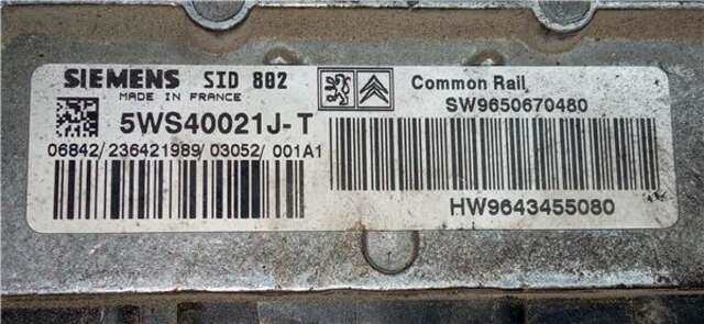 Centralita Motor ECU Citroen C3 1.4 HDI