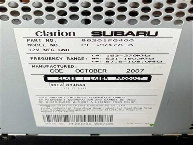 Foto 2ª: Sistema Audio Radio CD Subaru Impreza ACROPOLIS 1 107CV (2007)
