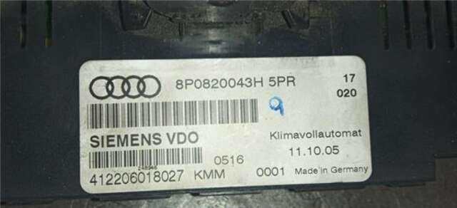 Mando Climatizador Audi A3 3.2 AMBITION QUATTRO [3.2 LTR. - 184 KW V6 24V]