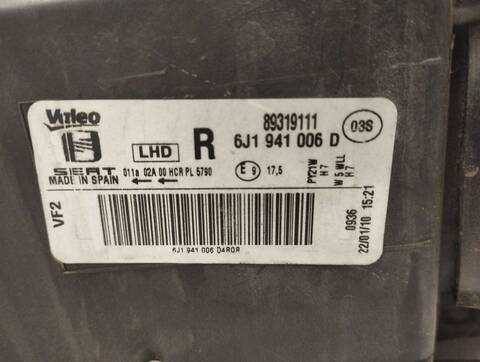 Foto 3ª: Faro Derecho Seat Ibiza STYLANCE - STYLE 105CV 77KW [CAYC] (2010)