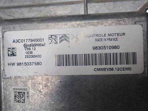 Foto 2ª: Centralita Motor ECU Citroen C3 1.2 PURETECH 82 (2016)