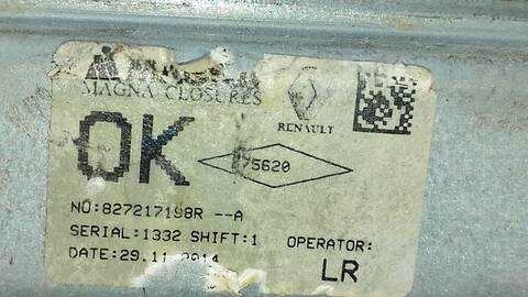 Foto 2ª: Elevalunas Manual Trasero Izquierdo Dacia Sandero STEPWAY 90CV 66KW [K9K C6] (2015)