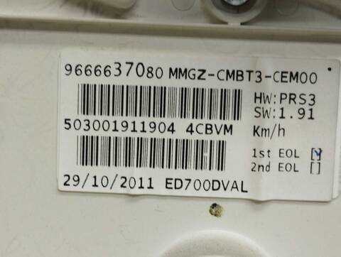 Foto 4ª: Cuadro de Instrumentos Peugeot 206 1.4 HDI 68CV 50KW [8HR] (2012)