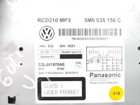 Foto 2ª: Sistema Audio Radio CD Volkswagen Polo 1.2 TDI (2009)