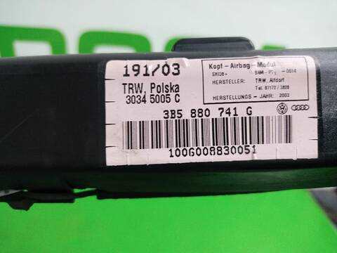 Foto 3ª: Airbag Cortina Delantero Izquierdo Volkswagen Passat 1.6 102CV [ALZ] (2000)