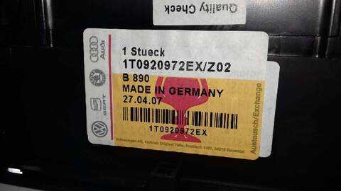 Foto 3ª: Cuadro de Instrumentos Volkswagen Touran HIGHLINE 170CV 125KW [BMN] (2007)