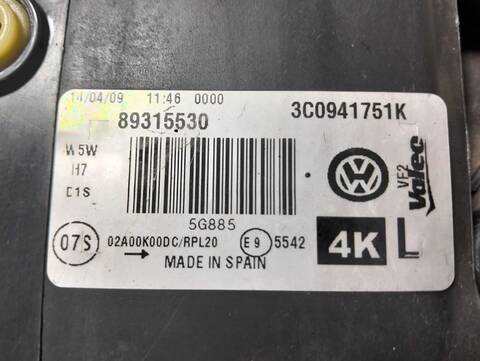 Foto 2ª: Faro Izquierdo Volkswagen Passat ADVANCE 1 16V TSI 1390 CM3) 122CV [CAX] (2005)