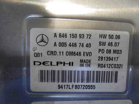 Foto 3ª: Centralita Motor ECU Mercedes Clase C 160 2.1 CDI CAT BERLINA 170CV 125KW [646811] (2009)