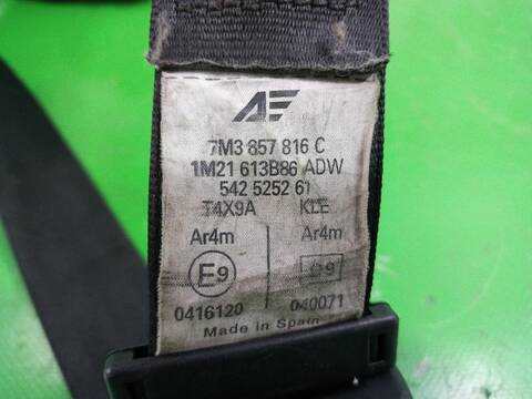 Foto 3ª: Cinturón Trasero Derecho Seat Alhambra 2.0 TDI 140CV [BRT] (2000)