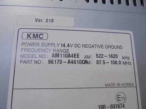 Foto 2ª: Sistema Audio Radio CD Kia Carens BASIC 116CV 85KW [D4FD] (2015)