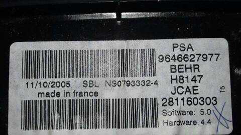 Foto 2ª: Mando Climatizador Peugeot 307 XT BERLINA 90CV 66KW [9HX] (2005)