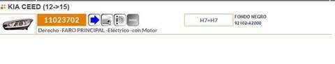 Foto 2ª: Faro Derecho Kia Ceed 90CV 66KW