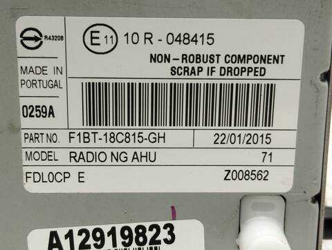 Foto 3ª: Sistema Audio Radio CD Ford Focus SPORT 115CV 85KW [T1DA] (2015)