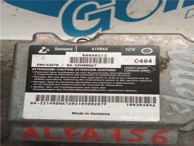 Foto 2ª: Centralita Airbag Alfa Romeo 156 1.9 JTD PROGRESSION [1.9 LTR. - 81 KW JTD CAT] [AR 37101]