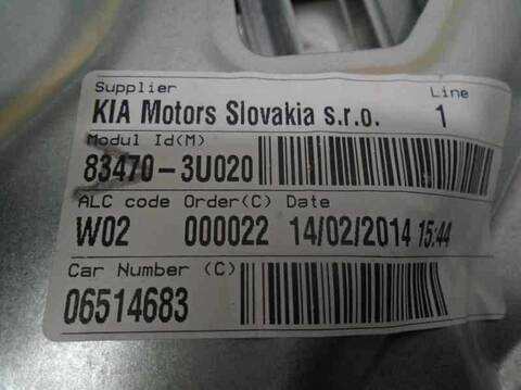 Foto 2ª: Elevalunas Manual Trasero Izquierdo Kia Sportage CONCEPT 4X2 135CV 99KW [G4FD] (2014)