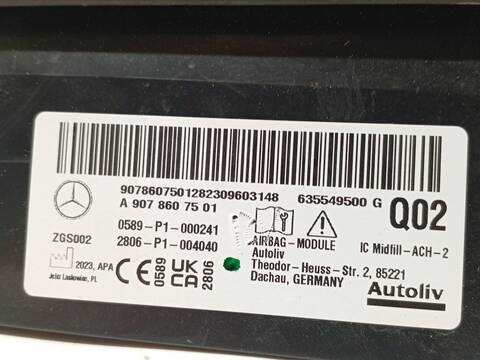 Foto 4ª: Airbag Cortina Delantero Izquierdo Mercedes Sprinter 419 CDI RWD 907.643 907.645 907.647) 190CV 140KW FURGONETA [654920] (2024)