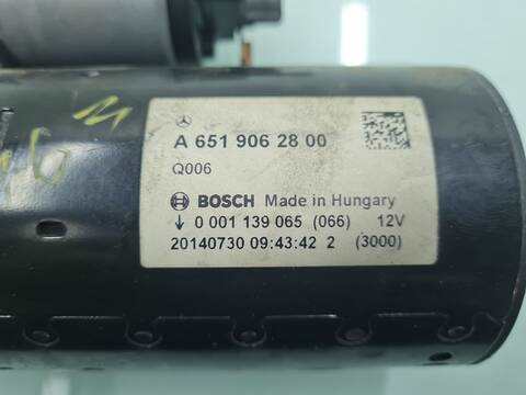 Foto 2ª: Motor de Arranque Mercedes Clase C 160 C 250 T CDI 4MATIC BLUETEC 205.209) 204CV 150KW FAMILIAR [651921] (2014)