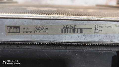 Foto 3ª: Radiador Motor Peugeot 307 XR 68CV 50KW [8HZ] (2002)