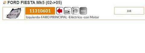 Foto 2ª: Faro Izquierdo Ford Fiesta 75CV 55KW