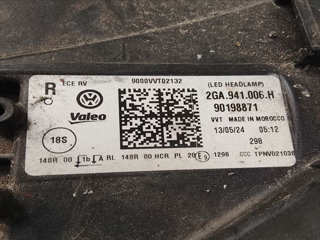 Foto 3ª: Faro Derecho Volkswagen T-Roc 2.0 TDI 115CV (2024)