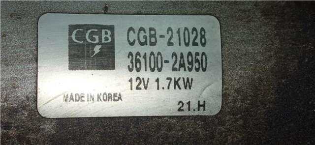 Foto 2ª: Motor de Arranque Kia Carens 1.7 BASIC [1.7 LTR. - 85 KW CRDI CAT] [D4FD]