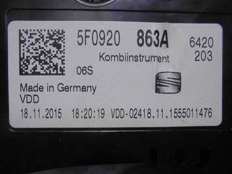 Foto 2ª: Cuadro de Instrumentos Seat Leon ERENCE 110CV 81KW [CXX] (2016)