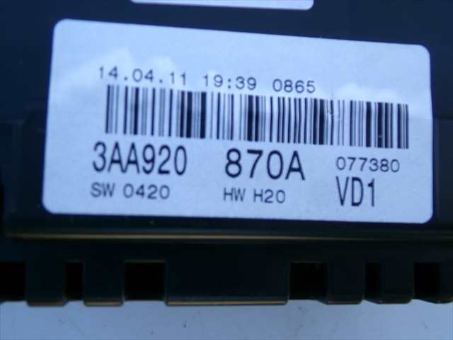 Foto 3ª: Cuadro de Instrumentos Volkswagen Passat 1.6 TDI 2010-2015 [CAY] (2011)