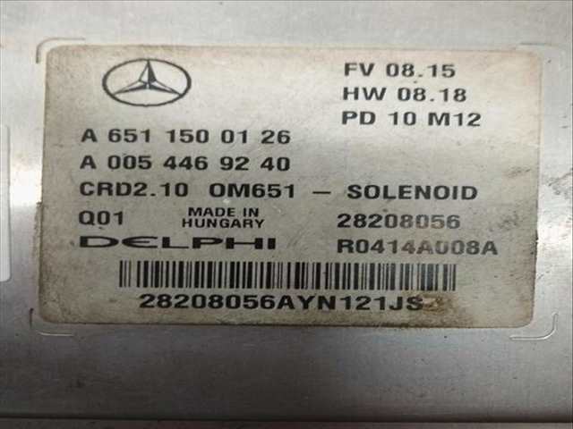 Foto 2ª: Centralita Motor ECU Mercedes Clase C 160 C 200 CDI 204.001) (2007)