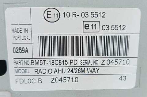 Foto 3ª: Sistema Audio Radio CD Ford Transit 2 TDCI CAT 101CV [DRFF] (2012)