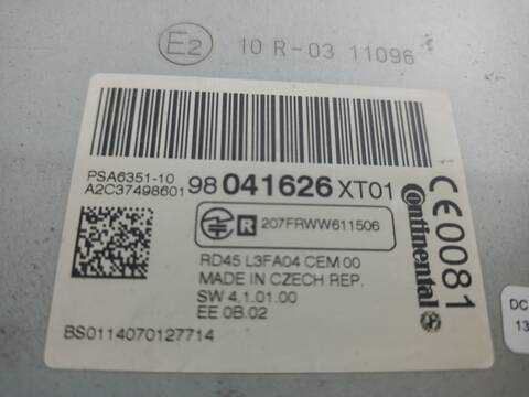 Foto 3ª: Sistema Audio Radio CD Citroen C3 EXCLUSIVE 68CV 50KW [8HZDV4TD] (2014)
