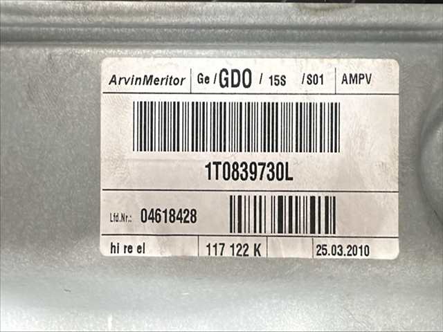 Foto 3ª: Elevalunas Eléctrico Trasero Derecho Volkswagen Touran 2.0 TDI [D/BKD] (2005)