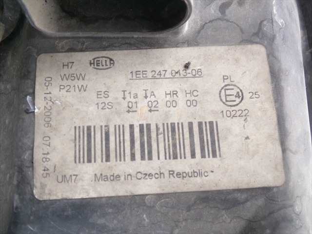 Foto 4ª: Faro Derecho Volkswagen Golf 2.0 TDI MODELO PLUS,2004-2009 [BKD] (2005)