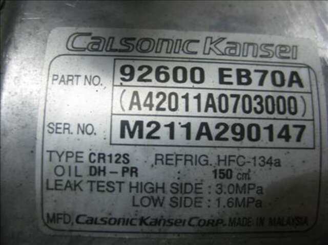 Foto 2ª: Compresor Aire Acondicionado Nissan Navara 2.5 DCI 4WD 174CV (2011)