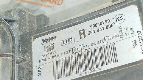 Foto 4ª: Faro Derecho Seat Leon ERENCE 105CV 77KW [CLH] (2013)