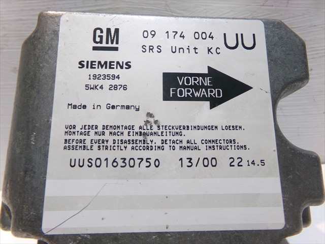 Foto 4ª: Centralita Airbag Opel Astra 1.6 G MODELO G,1998-2003 [X16XEL] (2000)