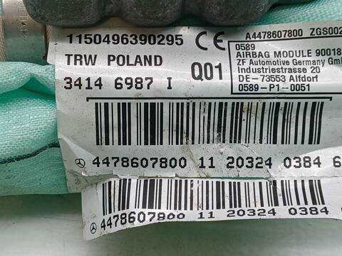 Foto 3ª: Airbag Cortina Delantero Izquierdo Mercedes Vito ELECTRIC 447703 447705) 116CV 85KW