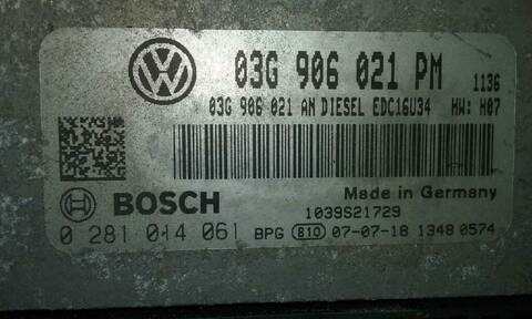 Foto 2ª: Centralita Motor ECU Volkswagen Golf 1.9 TDI BERLINA 105CV 77KW [BXE] (2008)