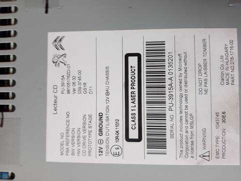 Foto 2ª: Sistema Audio Radio CD Peugeot 208 ACCESS 1 VTI 68CV (2012)