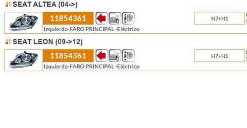Foto 2ª: Faro Izquierdo Seat Altea 150CV 110KW
