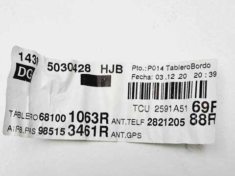 Foto 3ª: Kit Airbag Renault Captur INTENS 116CV 85KW [K9KU872] (2020)