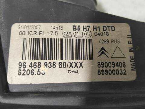 Foto 3ª: Faro Derecho Citroen C4 EXCLUSIVE 1 16V HDI FAP 109CV [9HZ] (2008)
