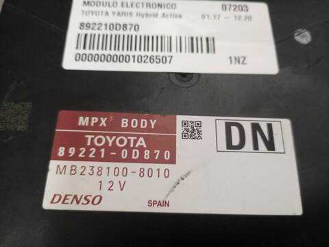 Foto 3ª: Centralita Motor ECU Toyota Yaris HYBRID ACTIVE 101CV 74KW [1NZ] (2019)