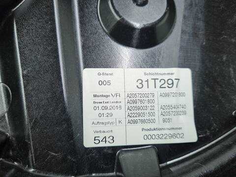 Foto 3ª: Elevalunas Eléctrico Delantero Derecho Mercedes Clase C 160 C 220 CDI BLUETEC 205.004) 170CV 125KW [651921] (2016)