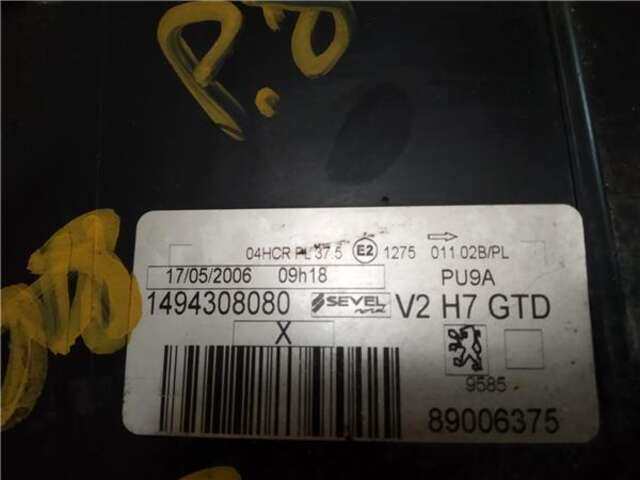 Foto 3ª: Faro Izquierdo Peugeot 807 2.2 HDI FAP (128 CV) [4HW]