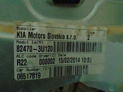 Foto 3ª: Elevalunas Eléctrico Delantero Izquierdo Kia Sportage CONCEPT 4X2 135CV 99KW [G4FD] (2014)