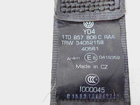 Foto 2ª: Cinturón Trasero Derecho Volkswagen Touran 110CV 81KW [CFH] (2015)