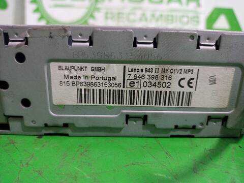 Foto 2ª: Sistema Audio Radio CD Lancia Y 1.3 MULTIJET 16V ARGENTO 10.2006 ) 75CV [199A2000] (2003)