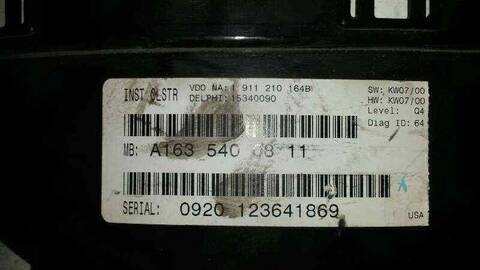 Foto 3ª: Cuadro de Instrumentos Mercedes Clase ML 500 5.0 G 292CV 215KW (1997)